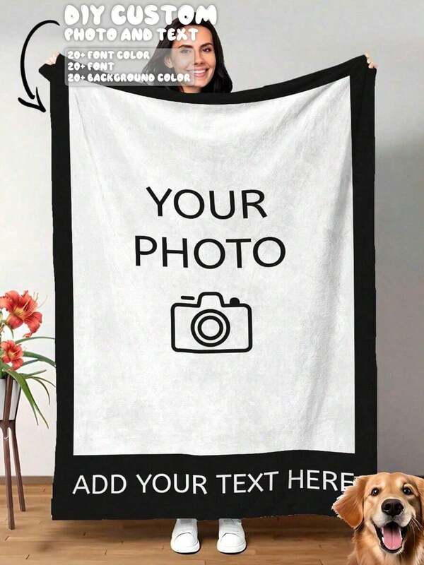 Customized Personalized Photo/Text Flannel Blanket Gift Father's Day Mother's Day Valentine's Day Christmas Halloween Daily Birthday Wedding Graduation Anniversary Family Friends Teachers Classmates Exquisite Cherished Memories.